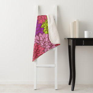 Dahlia-Blume, farbenfrohe Blume, Blumenmuster Sherpadecke