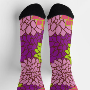 Dahlia-Blume, farbenfrohe Blume, Blumenmuster Socken