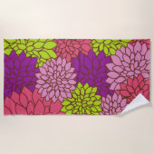Dahlia-Blume, farbenfrohe Blume, Blumenmuster Strandtuch (Vorderseite)