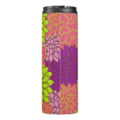 Dahlia-Blume, farbenfrohe Blume, Blumenmuster Thermosbecher (Rückseite)