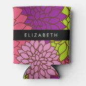 Dahlia Blume, farbenfrohe Blume, Ihr Name Dosenkühler (Vorderseite)