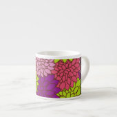 Dahlia Blume, farbenfrohe Blume, Ihr Name Espressotasse (Vorderseite Rechts)