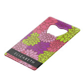 Dahlia Blume, farbenfrohe Blume, Ihr Name Geldbeutel Flaschenöffner (Vorderseite Schrägansicht)