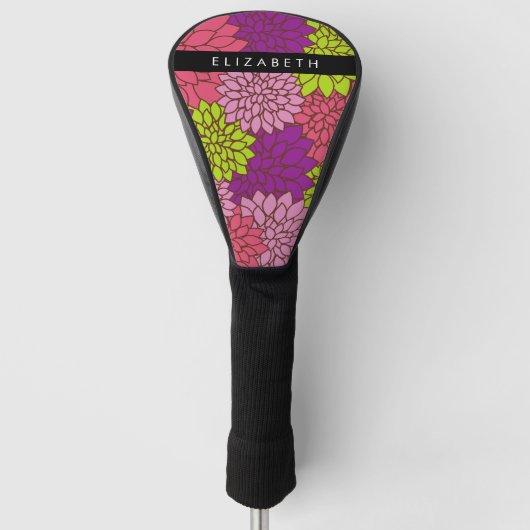 Dahlia Blume, farbenfrohe Blume, Ihr Name Golf Headcover (Vorderseite)