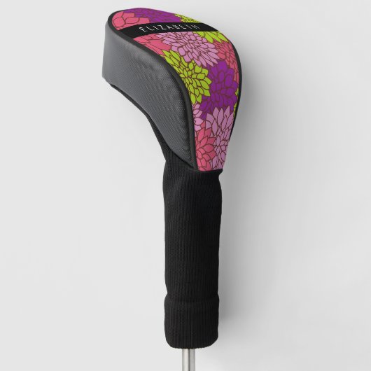Dahlia Blume, farbenfrohe Blume, Ihr Name Golf Headcover (angewinkelt)