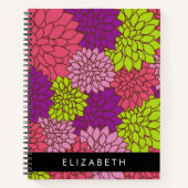 Dahlia Blume, farbenfrohe Blume, Ihr Name Notizblock (Vorderseite)