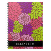 Dahlia Blume, farbenfrohe Blume, Ihr Name Notizblock (Vorderseite)