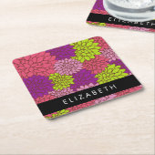 Dahlia Blume, farbenfrohe Blume, Ihr Name Rechteckiger Pappuntersetzer (angewinkelt)