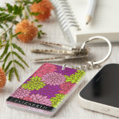 Dahlia Blume, farbenfrohe Blume, Ihr Name Schlüsselanhänger (Vorderseite rechts)