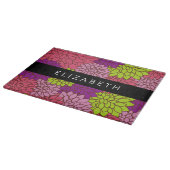 Dahlia Blume, farbenfrohe Blume, Ihr Name Schneidebrett (Ecke)