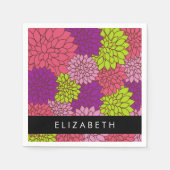 Dahlia Blume, farbenfrohe Blume, Ihr Name Serviette (Vorderseite)