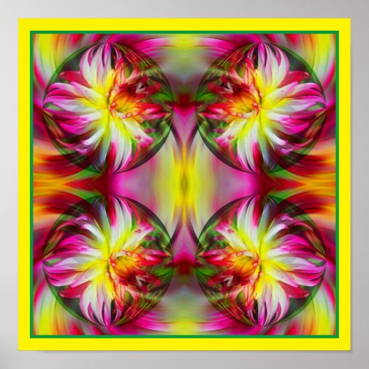 Dahlia Blume Floral Abstrakt Art Poster (Vorne)