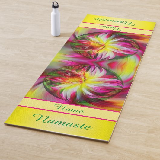 Dahlia Blume Floral Abstrakt Personalisiert Yogamatte (Beispiel)