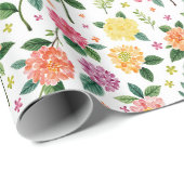 Dahlia Blume Floral Watercolor Geschenkpapier (Rolleneckpunkt)