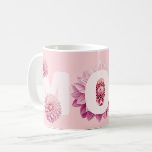 Dahlia Blume für Mama Kaffeetasse (Vorderseite Links)