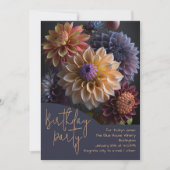 Dahlia Blume Geburtstagsparty Einladung (Vorderseite)