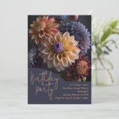 Dahlia Blume Geburtstagsparty Einladung (Stehend Vorderseite)