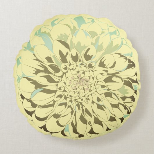 Dahlia-Blume gelbe Kissen (Vorderseite)
