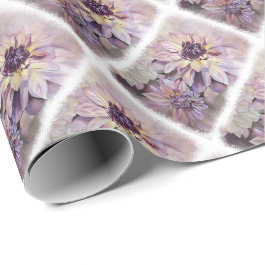 DAHLIA-BLUME GESCHENKPAPIER (Rolleneckpunkt)