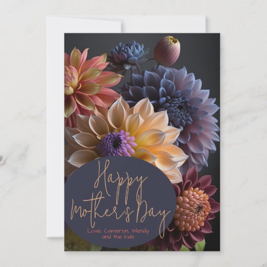 Dahlia Blume Happy Mütter Day Card Einladung (Vorderseite)