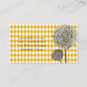 Dahlia Blume Harlequin Mustard Pattern Visitenkarte (Rückseite)