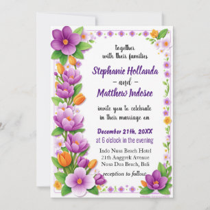 Dahlia-Blume im Tapestry der Liebe und Einheit - Einladung