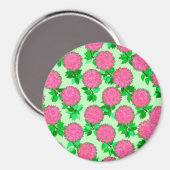 Dahlia-Blume in fuchsienrosa Magnet (Vorderseite/Rückseite)