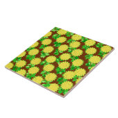 Dahlia-Blume in Gelb und Schokolade Fliese (Seite)