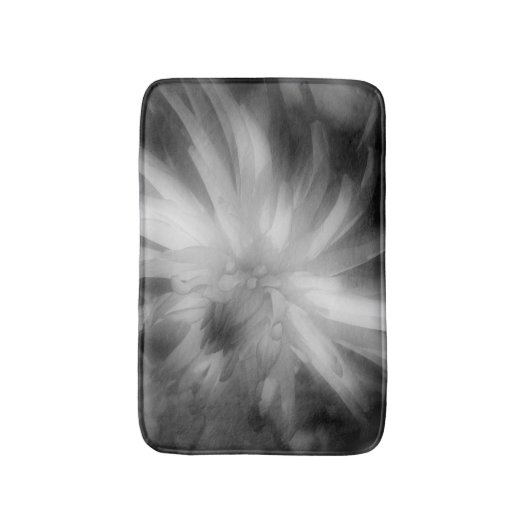 Dahlia-Blume in Schwarz und Weiß Badematte (Vorderseite Vertikal)
