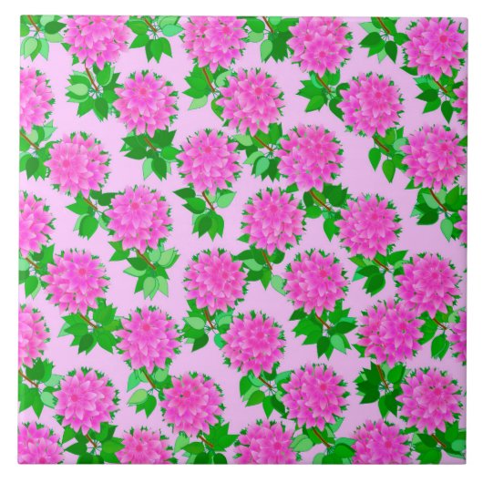 Dahlia-Blume in tiefrosa Fliese (Vorderseite)