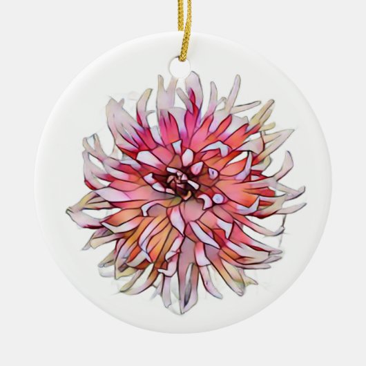 DAHLIA-BLUME KERAMIK ORNAMENT (Vorne)