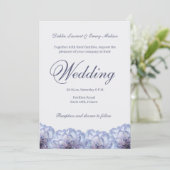 Dahlia Blume Lilac Blue Hochzeit Einladung (Stehend Vorderseite)
