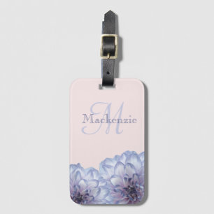 Dahlia Blume lilac blush Monogramm individuelle Na Gepäckanhänger