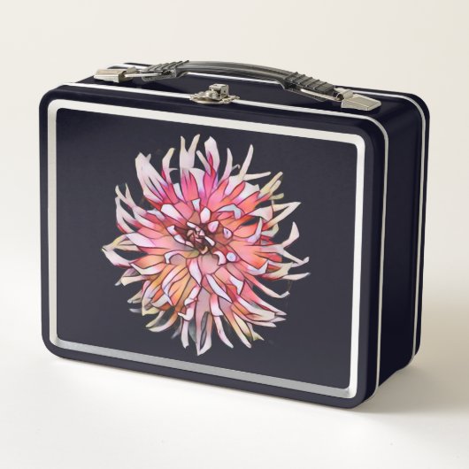 DAHLIA BLUME METALL BROTDOSE (Vorderseite)