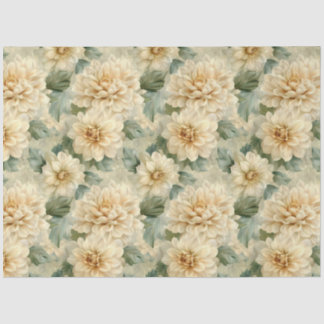 Dahlia Blume Muster mit Grünpflanzen Seidenpapier