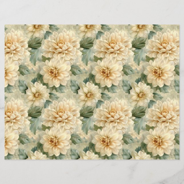 Dahlia Blume Muster und Grünbücher (Vorderseite)