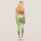 Dahlia-Blume, Muster von Blume, grüner Dahlia Capri Leggings (Rückseite)