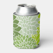 Dahlia-Blume, Muster von Blume, grüner Dahlia Dosenkühler (Kanne Vorderseite)