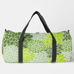 Dahlia-Blume, Muster von Blume, grüner Dahlia Duffle Bag