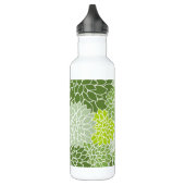 Dahlia-Blume, Muster von Blume, grüner Dahlia Edelstahlflasche (Links)