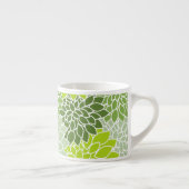 Dahlia-Blume, Muster von Blume, grüner Dahlia Espressotasse (Rechts)