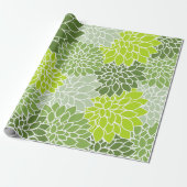 Dahlia-Blume, Muster von Blume, grüner Dahlia Geschenkpapier (Ungerollt)