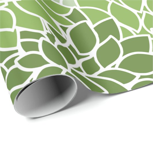 Dahlia-Blume, Muster von Blume, grüner Dahlia Geschenkpapier (Rolleneckpunkt)