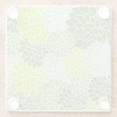 Dahlia-Blume, Muster von Blume, grüner Dahlia Glasuntersetzer (Rückseite)