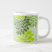 Dahlia-Blume, Muster von Blume, grüner Dahlia Jumbo-Tasse (Rechts)