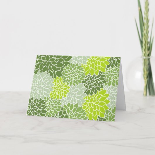 Dahlia-Blume, Muster von Blume, grüner Dahlia Karte (Vorderseite)