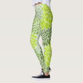 Dahlia-Blume, Muster von Blume, grüner Dahlia Leggings (Links)