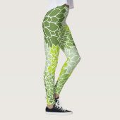 Dahlia-Blume, Muster von Blume, grüner Dahlia Leggings (Rechts)