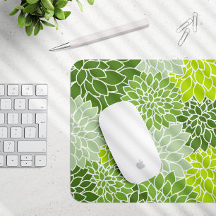 Dahlia-Blume, Muster von Blume, grüner Dahlia Mousepad
