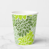 Dahlia-Blume, Muster von Blume, grüner Dahlia Pappbecher (Rückseite)